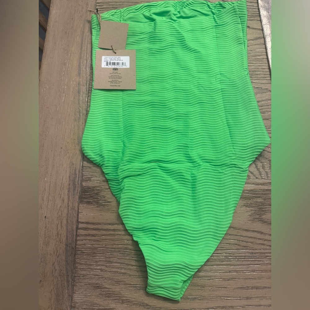 Toast Swim Tube one piece in neon palm wave. - Picture 2 of 6